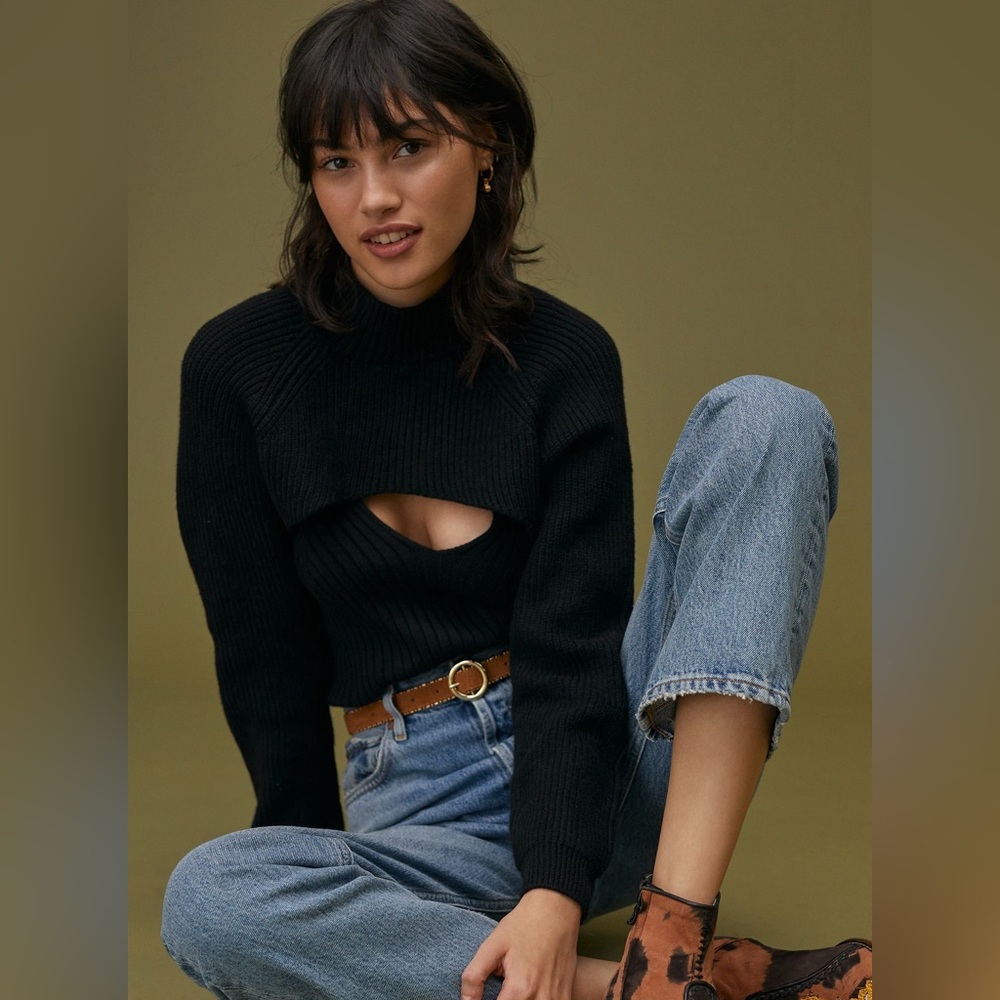Turtleneck cut-out shrug (from Anthropologie)